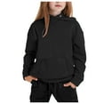 thumbnail image 3 of Toddler Boys Activewear Outfit Sets Solid Color Athletic Long Sleeve Hoodies and Sweatpants Girls Sweatsuit 2 Piece Set Unisex Kids Sweat Suit Black 2-3 Years, 3 of 4