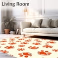 thumbnail image 2 of ODIKA 8'x10' Machine Washable Non-Slip Area Rug, Vintage Farmhouse Paw Print Decorative Washday Accent High Traffic Rug with Pad, Orange, 535546, 2 of 8