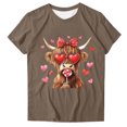 thumbnail image 2 of Puntoco Liquidación de blusas cortas para mujer, camisetas de manga corta con cuello redondo y estampado bonito a la moda para mujer, 2 of 4