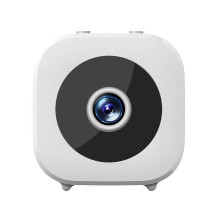 HUISZJ Smart Wireless Security Camera, Rechargeable Househeld WiFi Surveillance Motion Detection, Mini HD Camera for Home Office (White
