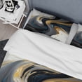thumbnail image 4 of Designart "Monochrome and Gold Liquid Blend IV" Modern Bedding Covert Set - Abstract Liquid Ink Black Abstract Bed Set With 1 Sham, 4 of 6