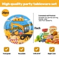 thumbnail image 6 of Construction Birthday Party Supplies Truck Birthday Paper Plates and Napkins Sets with Tablecloth Forks for 20 Guests Disposable Party Dessert Dinnerware Construction Decor, 6 of 7