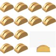 thumbnail image 1 of Qucyy 12 Pcs Supports de Numéros de Table, Support de Nom de Table Doré Design Semi-Circulaire Moderne Clips de Cartes pour Mariage Banquet Réception Anniversaire Fête, 1 of 5