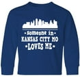 thumbnail image 3 of Inktastic Kansas City Missouri Loves Me Skyline Long Sleeve Youth T-Shirt, 3 of 5