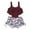 Wine, variant on WREESH Womens Ruffle Tankini Swimsuit Solid Bikini Strap Bikini Deep V Split Swimsuit Set Two-Piece Swimsuit Beach Bathing Suit Pink