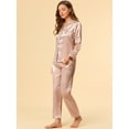 thumbnail image 4 of Conjuntos de pijama para mujer Ropa de dormir de manga larga con botones Traje de noche suave para mujer Conjuntos de salón Pj champán L, 4 of 6