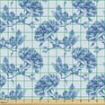 thumbnail image 2 of Ambesonne Neutral Colors Floral Fabric by the Yard Upholstery, Spring Flower, 5 Yards, Pale Azure Blue Sea Blue, 2 of 5