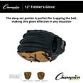 thumbnail image 5 of Champion Sports 11" Physical Ed. Glove - Soft Leather Front and Nylon Mesh Back for Comfort Grip | Adjustable Strap with Velcro® Closure | Double Bar Open Web | Age: Elementary | Right-Handed Glove, 5 of 6