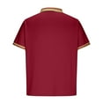 thumbnail image 3 of ZCFZJW Men's Classic Fit Short Sleeve Solid Soft Cotton Polo Shirt Loose Lightweight Casual Button up V Neck Henley Shirts Tops Wine XXL, 3 of 4