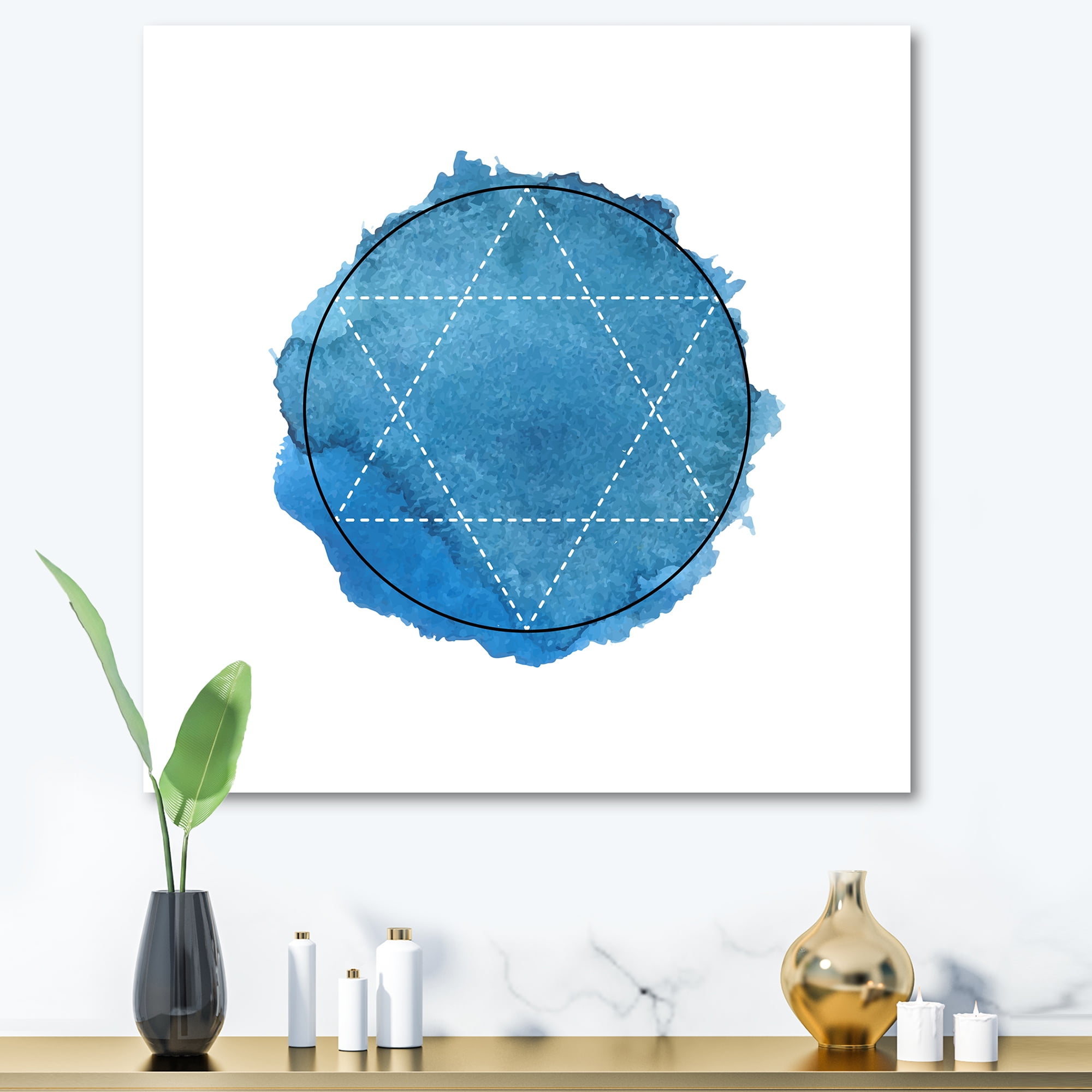 Designart ' Sacred Geometry and Symbol of Alchemy III ' Bohemian & Eclectic Canvas Wall Art Print