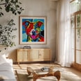 thumbnail image 3 of Pop art geometric line art dog - Digital Art Oak Framed Wall Art Print 8 x 8 inches, 3 of 8