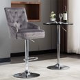 Extra Large Velvet Bar Stool Heavy Duty Adjustable Breakfast Chair w