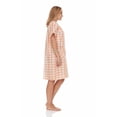 thumbnail image 3 of Dream8teen Women's Snaps Front Closure House Dress Sleeveless Woven Housecoat Duster Lounger Robe 2017 Peach Plaid Medium, 3 of 5
