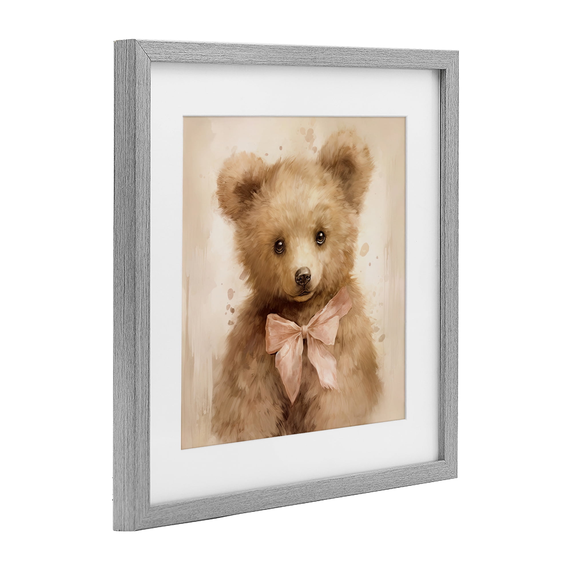 Stupell Industries Little Baby Bear Gray Framed Print Under Glass, design by Tina LeCour