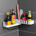 thumbnail image 2 of Estantes De Baño Sanitarios Montados En La Pared Estantes De Almacenamiento Triangulares En Capas Giratorios De Especias De Esquina De Plástico - Negro, 2 of 5