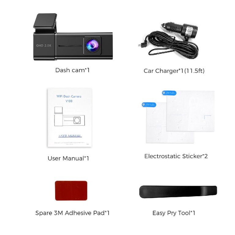REDTIGER Dash Cam 2.5K WiFi Car Camera Front: Mini Dashcam Smart Dash  Camera APP Control Dashboard Camera Recorder, WDR, Loop Recording, Parking