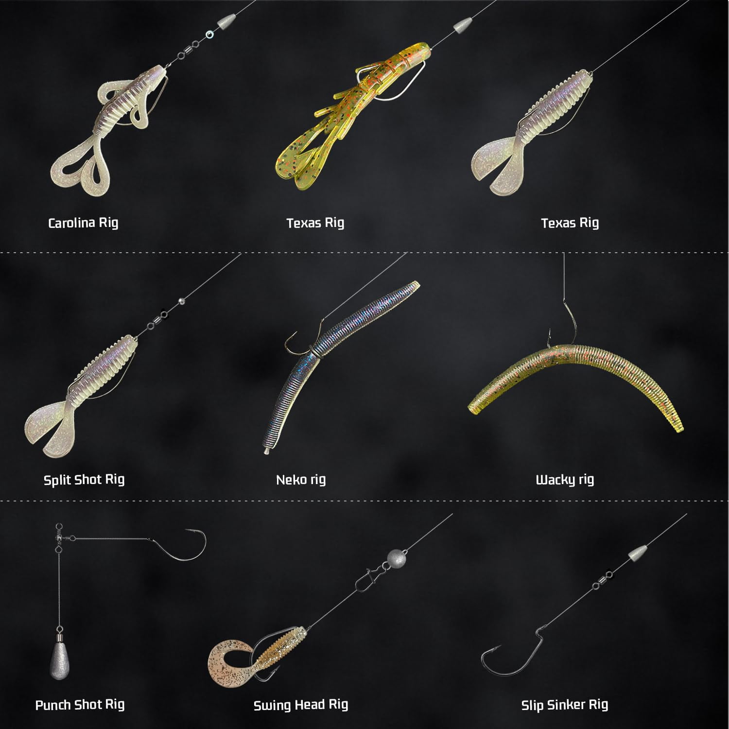 Fishing Accessories Kit  264/423pcs Tackle Box With Hooks Weights Sinkers For Bass Trout Gifts Men