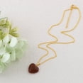 thumbnail image 2 of Natural Stone Heart Gemstone Healing Crystal Pendant Lucky Blessing Energy Necklace for Women Men, Gold Sandstone, 2 of 6