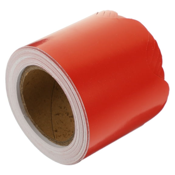ROSENICE Red Scalloped Bulletin Board Border For Wall Decoration 1 Roll 11.8x2.3in