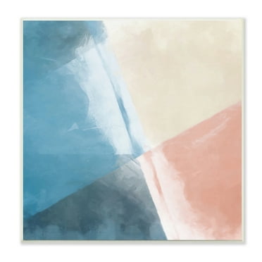 Stupell Industries Modern Angled Shapes Pale Pink Blue Design Painting Unframed Art Print Wall Art, Design by Graffitee Studios