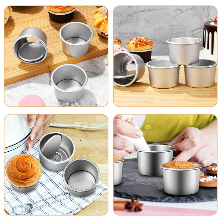 6 Pcs Cake Mold Round Cake Tins Cake Baking Pan para Pastel Mini Cake Tins Metal Round Cake Pans Size 6.40