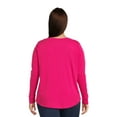 thumbnail image 4 of Terra & Sky Women's Plus Size Long Sleeve V-Neck T-Shirt, 2-Pack, 4 of 5