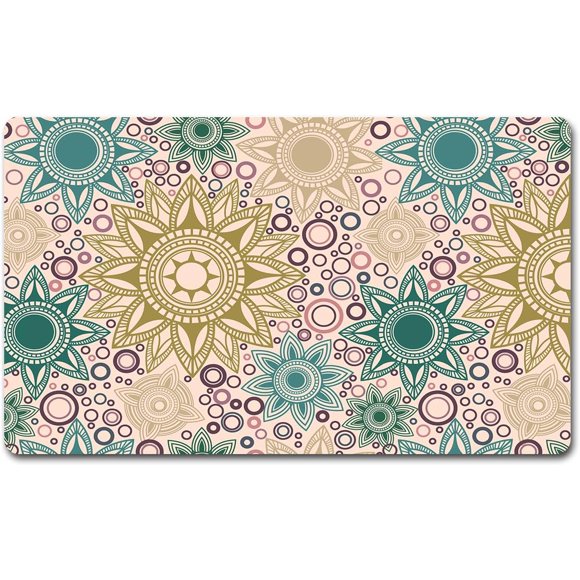 SHIQI-Funny Welcome Doormat Front Porch Decor Rugs With Rubber Back 30"(L) x 18"(W)Bohemian Circle Mandala Picture Morden Art Boho Rug For Entrance Monogram Mats for Front Door No Slip Kitchen Rug an