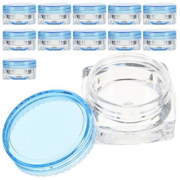 12Pcs Clear Plastic Cosmetic Cream Jars Empty Refillable Makeup Containers Lotion Bottles