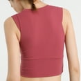 thumbnail image 3 of Red yoga suit women's sports running fitness training upper garment with chest pad gathering vest-xl, 3 of 5