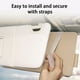 thumbnail image 5 of Organizador universal para visera de coche: bolsa de cuero con 6 ranuras para tarjetas, soporte para gafas de sol y bolsillo con cremallera para teléfono, identificación y efectivo. Apto para todos, 5 of 6