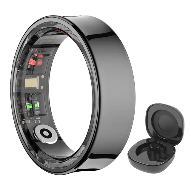 Monitor Temperatura Corporal Y Sueño Rastreador Aptitud Física R09 Ring Contrería Cardíaca Oxígeno Monitoreo Del Con Estuche Carga para Hombres Mujeres El