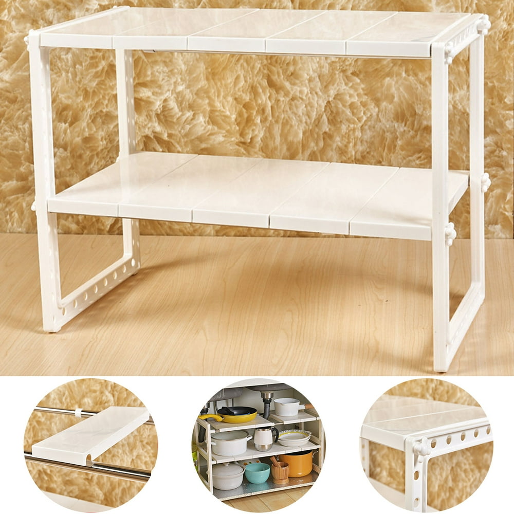 2 Tiers Under Sink Storage Shelf, Under Sink Organizer, 1628 inch Expandable Multifunctional