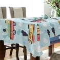 thumbnail image 5 of Yayeee Tablecloths 54" x 54" Rectangle Wrinkle Resistant Party Table Cover, Colorful Trains, 5 of 8