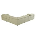 thumbnail image 4 of Beige Italian Leather Power Recline L Shape Six Piece Corner Sectional With Console, 4 of 5
