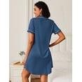thumbnail image 3 of Ekouaer Womens 2 Pack Button-Down Nightgowns Soft Short Sleeve Sleepshirts Boyfriend Pajama Dress, 3 of 5