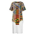thumbnail image 3 of Kente design Vestido de verano suelto con bolsillos estampado africano ropa africana, 3 of 6