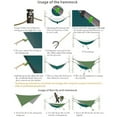 thumbnail image 3 of 2-Person Outdoor Hammock, Double People Hammock with Rainfly for Camping Garden, 3 of 8