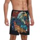 thumbnail image 2 of Balery Stained Glass Eagle USA Pantalones cortos de pijama de punto de algodón para hombre con cinturilla y bolsillos-X-Large, 2 of 6