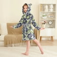 thumbnail image 2 of FORMRS Kids Bathrobe Unisex Hooded Robe Toddler Pajamas Sleepwear, Size 7-9T, Retro Floral Pattern, 2 of 7