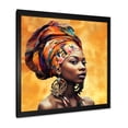 thumbnail image 2 of Designart "Painting Beauty of African Woman in Yellow III" Fashion Framed Wall Art Decor - Glam Orange Woman African Hallway Framed Wall Art Decor, 2 of 6
