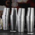 thumbnail image 2 of 2 Pieces Boston Cocktail Shaker With Etching Pattern Bar Cocktail Shaker Tin Set - 800ml & 500ml BlackW Spirit, 2 of 6