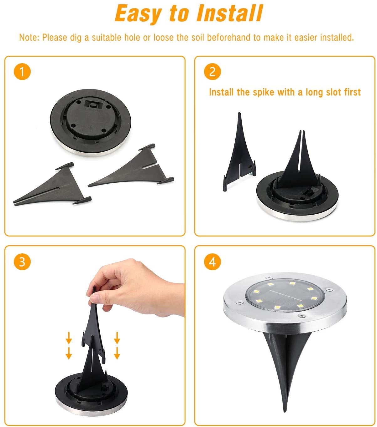 12 Pack Solar Disk Lights, 8 LED Solar Ground Lights, Outdoor Garden Disc Lights, Flat Solar In-Ground Lights Waterproof Landscape Lighting for Pathway Lawn Yard Driveway Walkway, Warm White