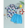 thumbnail image 3 of Emmababy Summer Toddler Kids Baby Boy Animal Print Shirt Top Short Pants Outfits Clothes 2PCS Set, 3 of 8