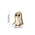 thumbnail image 4 of Chmadoxn 5.9" Cute Wooden Halloween Figurine Decor, Hand-Carved Rustic Freestanding Tabletop Ornament with Big Eyes, Weathered Wood Statue for Home Mantel Tiered Tray Shelf, 4 of 7