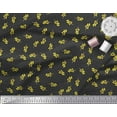 thumbnail image 3 of Soimoi Black Cotton Voile Fabric Yellow Flower & Dots Print Fabric by Yard 42 Inch Wide, 3 of 3