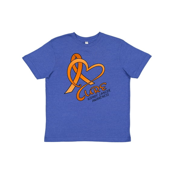 Inktastic Cure- Kidney Cancer Awareness Orange Ribbon Youth T-Shirt