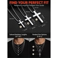 thumbnail image 5 of FaithHeart Silver Cross Necklace for Men Waterproof Stainless Steel Box Chain Small Cross Pendant Necklaces Christian Religious Jewelry Gifts for Husband Anniversary 20", 5 of 7