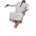thumbnail image 4 of Lars Amadeus Nightshirt for Men's Contrast Color Banded Collar Long Sleeves Nightgown, 4 of 4