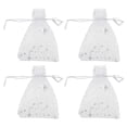 thumbnail image 4 of Drawstring Sheer Mesh Bag, Star Pattern Mesh Bags Transparent  For Wedding Silver, 4 of 8