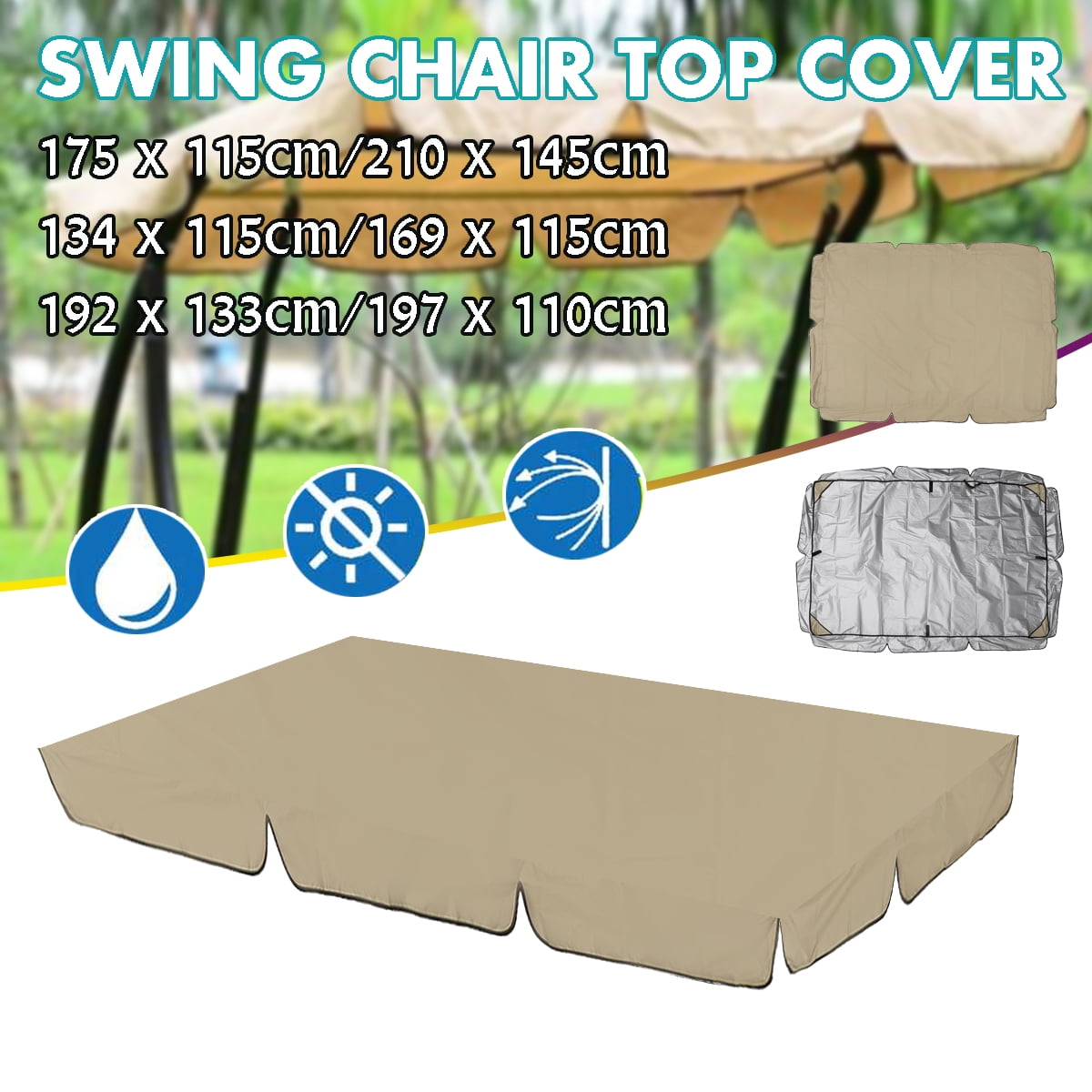 Garden Winds Replacement Canopy Top Cover Garden Swing Canopy Top Cover Sun Shade Sails Awning Outdoor Cover Shelter Waterproof Sunshade Roof Cover Replacement Beige Walmart Com Walmart Com
